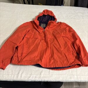 Pacific Trail Women's XL Orange Windbreaker Rain Jacket Outdoor Hooded Full Zip